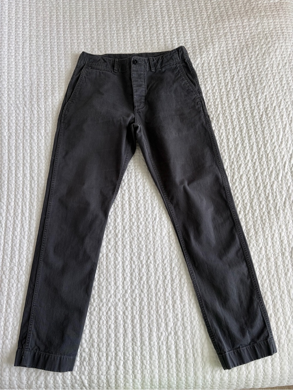 Buck Mason Officer Pant gray Slub Twill men’s 31×31 100% Cotton